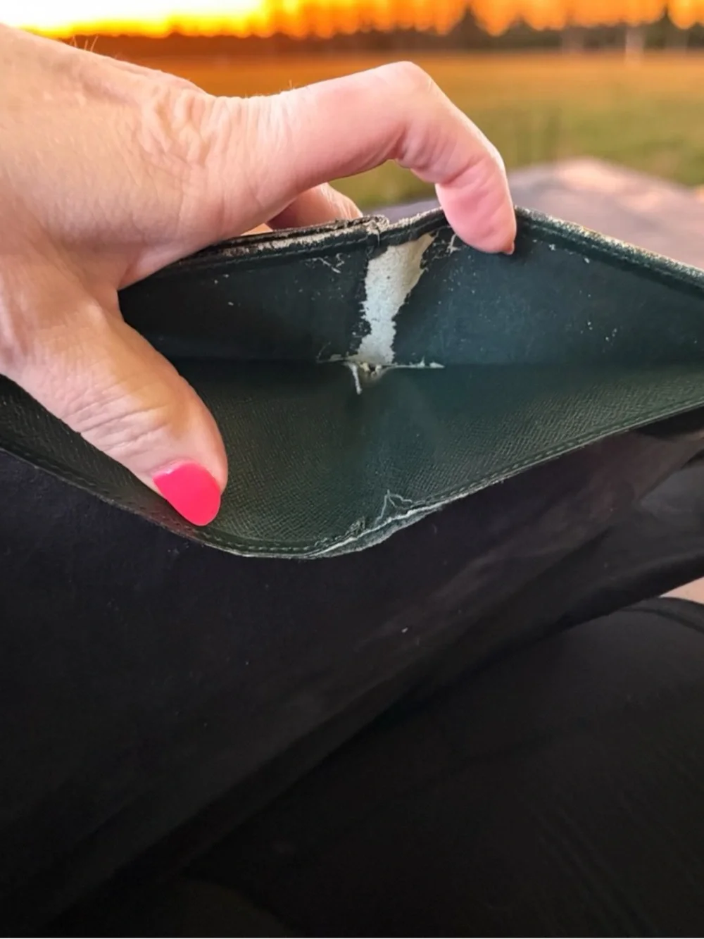 Louis Vuitton Dark Green vintage Taiga Leather  Wallet - Men - Picture 6 of 7